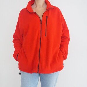 Vintage Guide Series Red Fleece Zip Up Outdoor Gorpcore Sweater Large